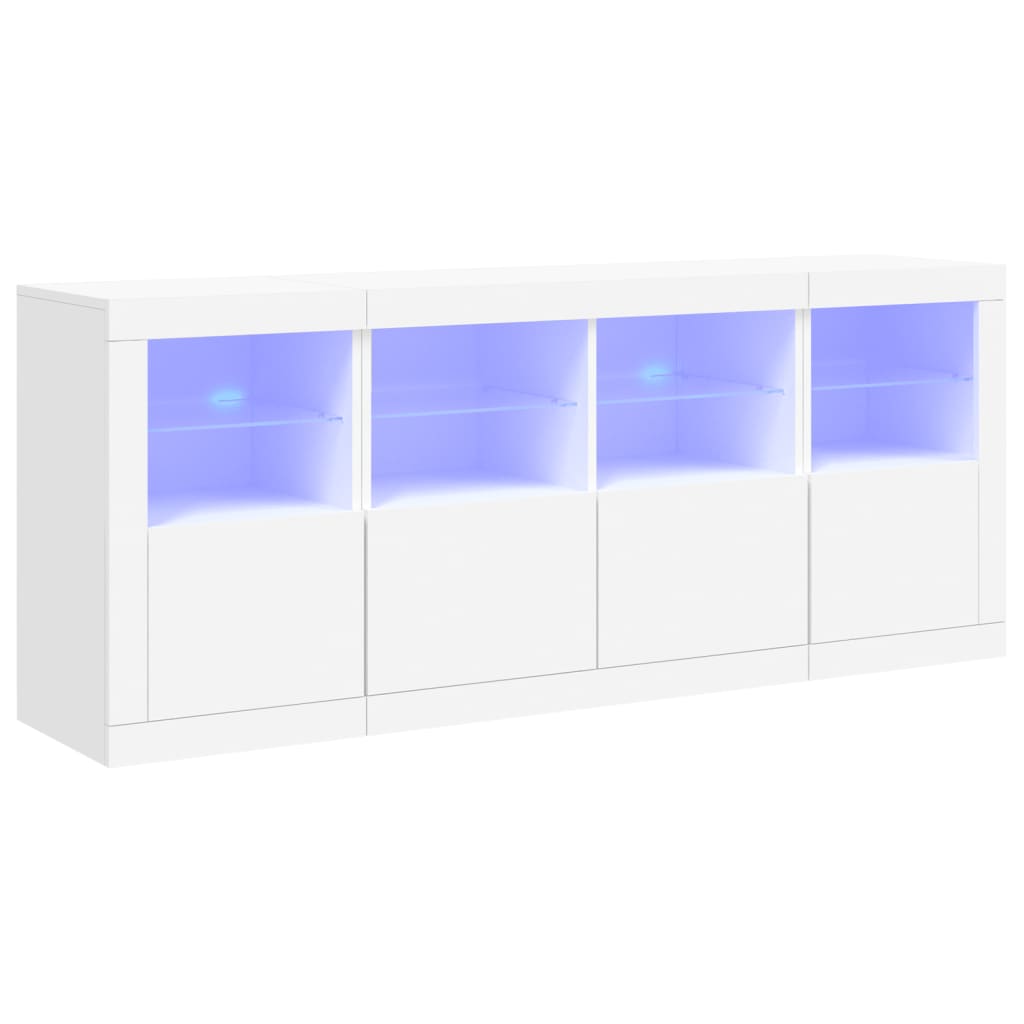 Dressoir met LED-verlichting 163x37x67 cm wit - AllerleiShop