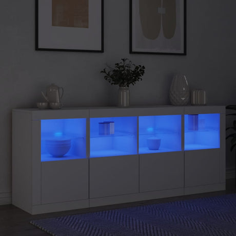 Dressoir met LED-verlichting 163x37x67 cm wit - AllerleiShop