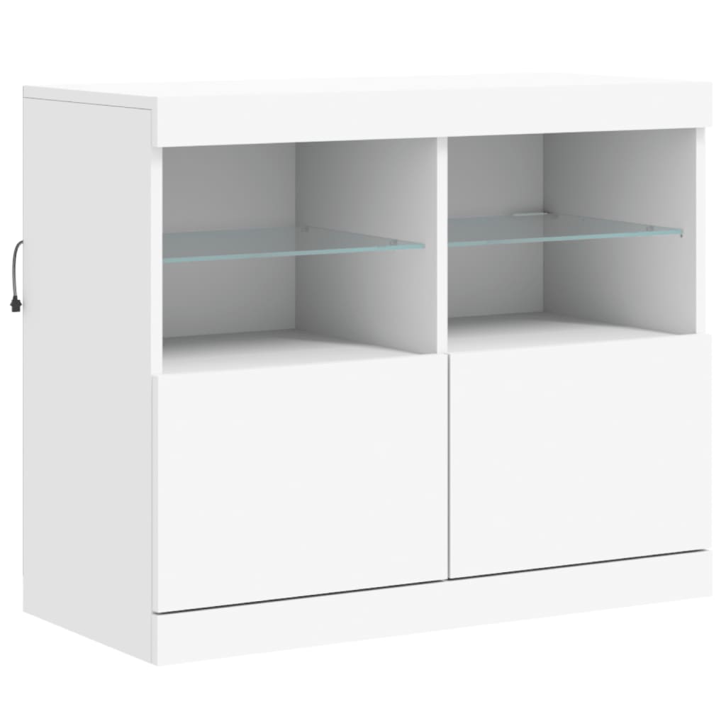 Dressoir met LED-verlichting 163x37x67 cm wit - AllerleiShop