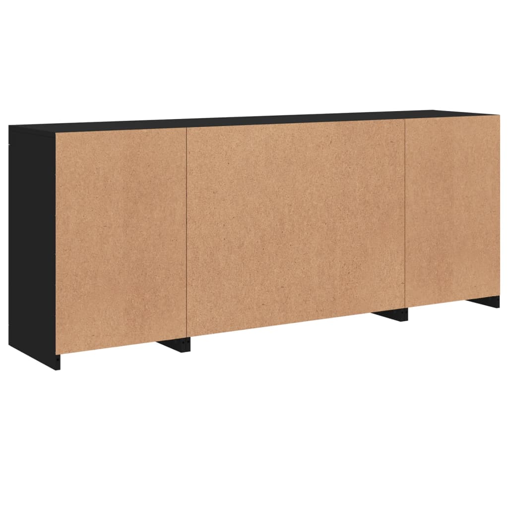 Dressoir met LED-verlichting 162x37x67 cm zwart - AllerleiShop