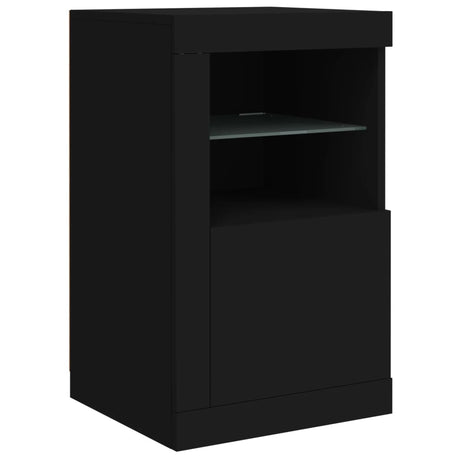 Dressoir met LED-verlichting 162x37x67 cm zwart - AllerleiShop