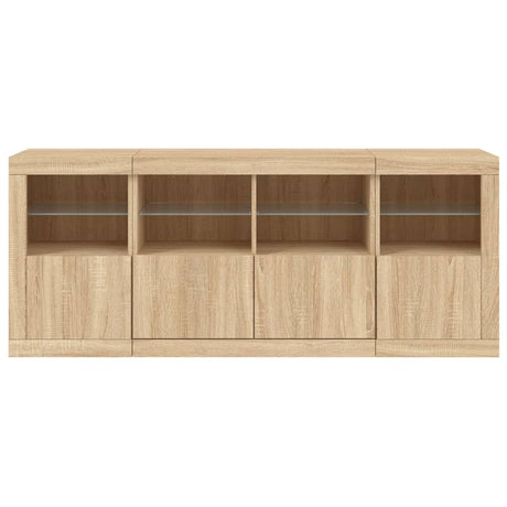 Dressoir met LED-verlichting 163x37x67 cm sonoma eikenkleurig - AllerleiShop