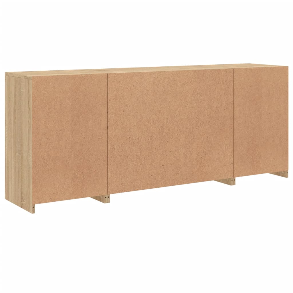 Dressoir met LED-verlichting 163x37x67 cm sonoma eikenkleurig - AllerleiShop