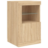 Dressoir met LED-verlichting 163x37x67 cm sonoma eikenkleurig - AllerleiShop