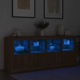 Dressoir met LED-verlichting 163x37x67 cm bruin eikenkleur - AllerleiShop