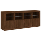 Dressoir met LED-verlichting 163x37x67 cm bruin eikenkleur - AllerleiShop