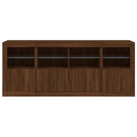 Dressoir met LED-verlichting 163x37x67 cm bruin eikenkleur - AllerleiShop