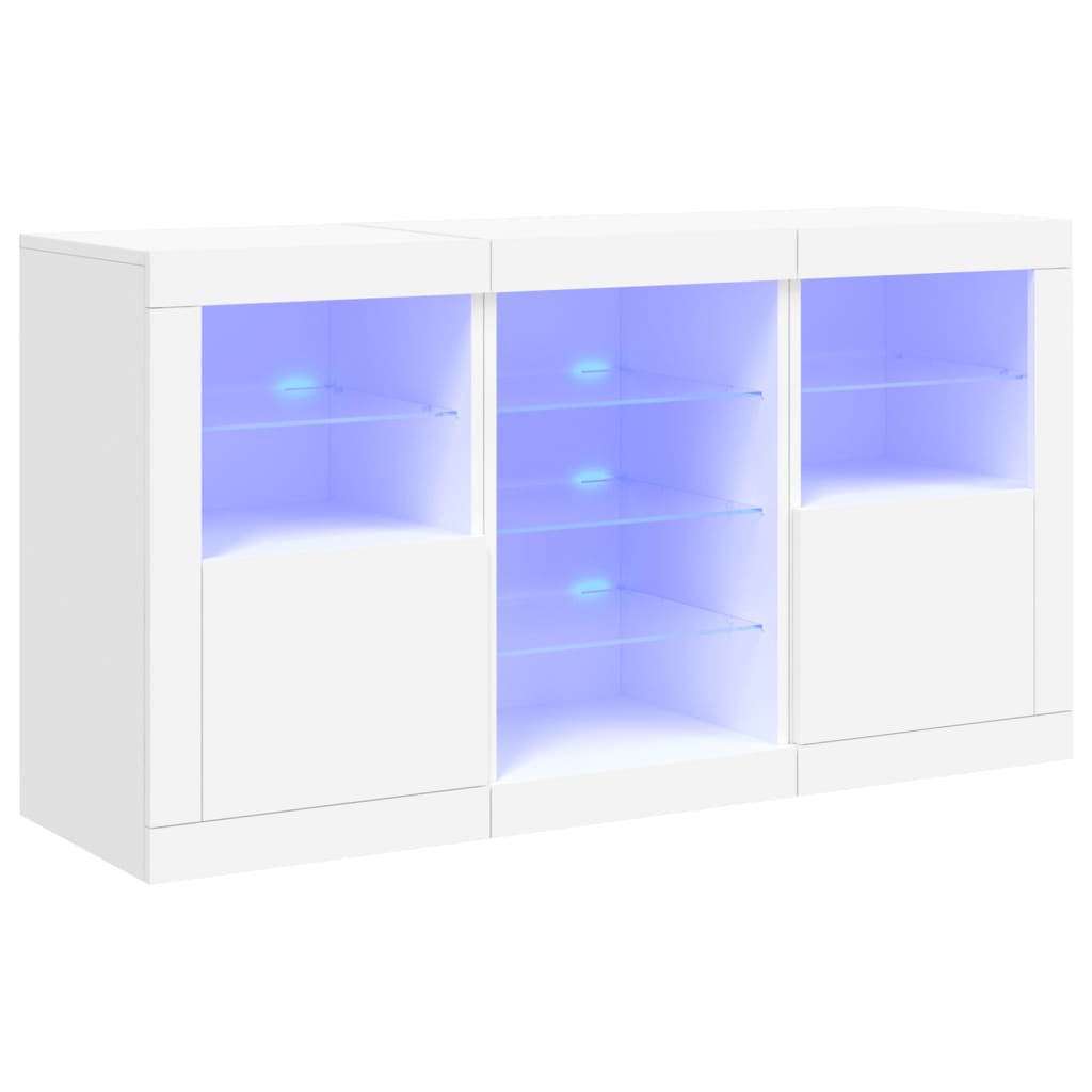 Dressoir met LED-verlichting 123x37x67 cm wit - AllerleiShop