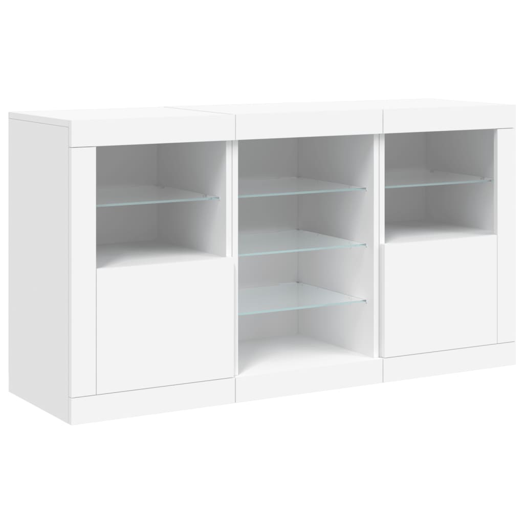 Dressoir met LED-verlichting 123x37x67 cm wit - AllerleiShop