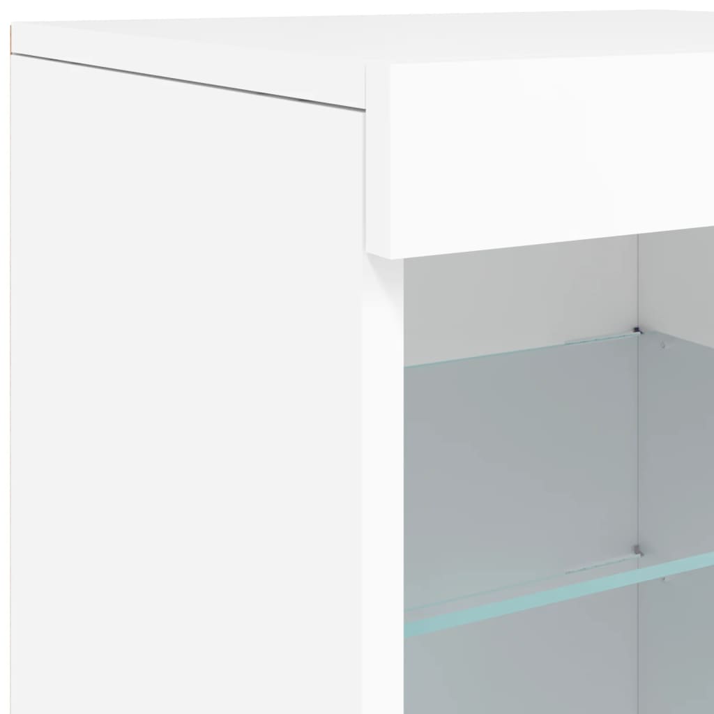 Dressoir met LED-verlichting 123x37x67 cm wit - AllerleiShop