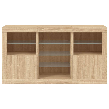 Dressoir met LED-verlichting 123x37x67 cm sonoma eikenkleurig - AllerleiShop