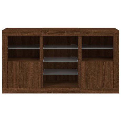 Dressoir met LED-verlichting 123x37x67 cm bruin eikenkleur - AllerleiShop