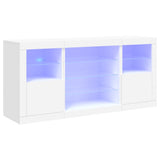 Dressoir met LED-verlichting 142,5x37x67 cm wit - AllerleiShop