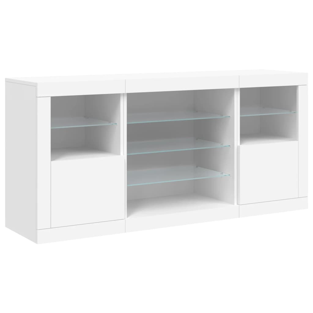 Dressoir met LED-verlichting 142,5x37x67 cm wit - AllerleiShop