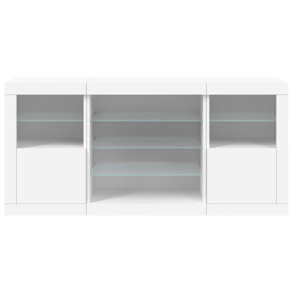 Dressoir met LED-verlichting 142,5x37x67 cm wit - AllerleiShop