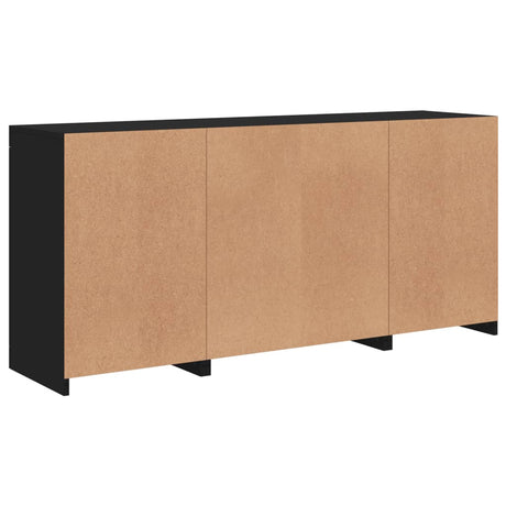 Dressoir met LED-verlichting 142,5x37x67 cm zwart - AllerleiShop