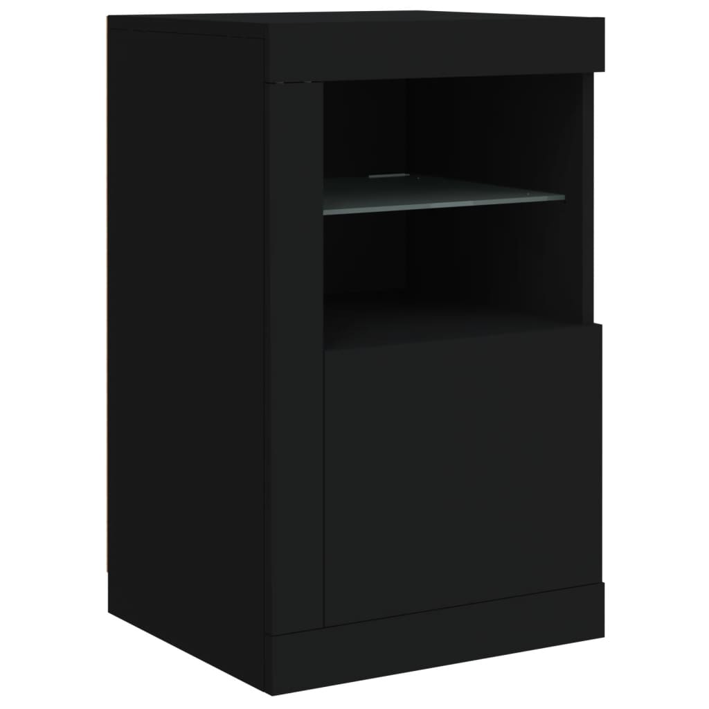 Dressoir met LED-verlichting 142,5x37x67 cm zwart - AllerleiShop