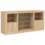 Dressoir met LED-verlichting 142,5x37x67 cm sonoma eikenkleurig - AllerleiShop