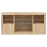 Dressoir met LED-verlichting 142,5x37x67 cm sonoma eikenkleurig - AllerleiShop