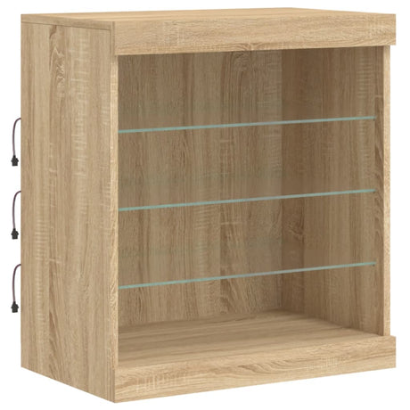 Dressoir met LED-verlichting 142,5x37x67 cm sonoma eikenkleurig - AllerleiShop