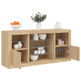 Dressoir met LED-verlichting 142,5x37x67 cm sonoma eikenkleurig - AllerleiShop