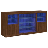 Dressoir met LED-verlichting 142,5x37x67 cm bruin eikenkleur - AllerleiShop