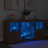 Dressoir met LED-verlichting 142,5x37x67 cm bruin eikenkleur - AllerleiShop