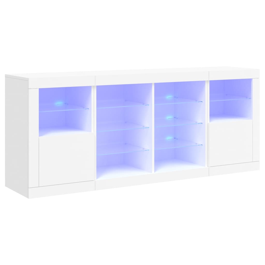 Dressoir met LED-verlichting 163x37x67 cm wit - AllerleiShop