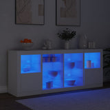 Dressoir met LED-verlichting 163x37x67 cm wit - AllerleiShop