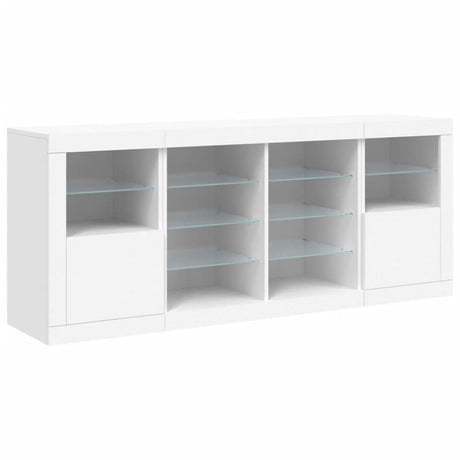 Dressoir met LED-verlichting 163x37x67 cm wit - AllerleiShop