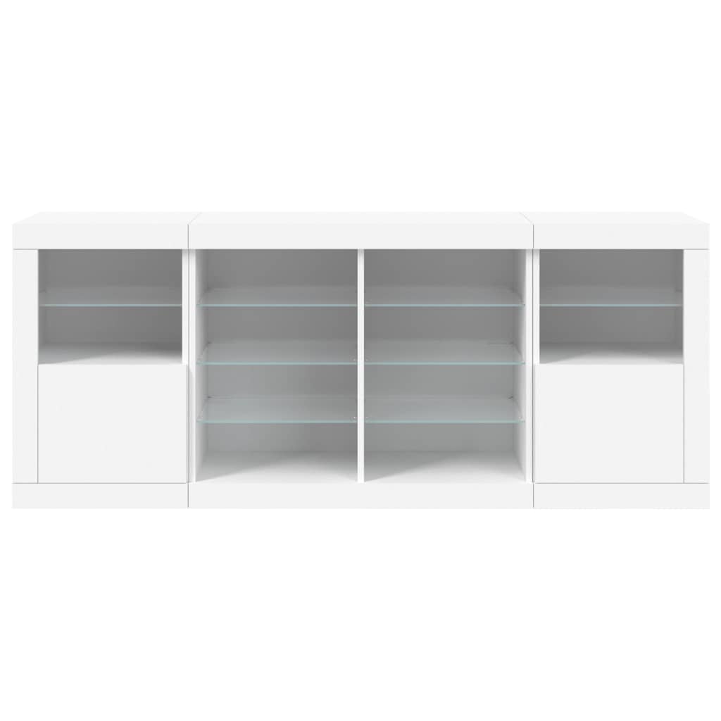 Dressoir met LED-verlichting 163x37x67 cm wit - AllerleiShop