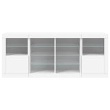 Dressoir met LED-verlichting 163x37x67 cm wit - AllerleiShop