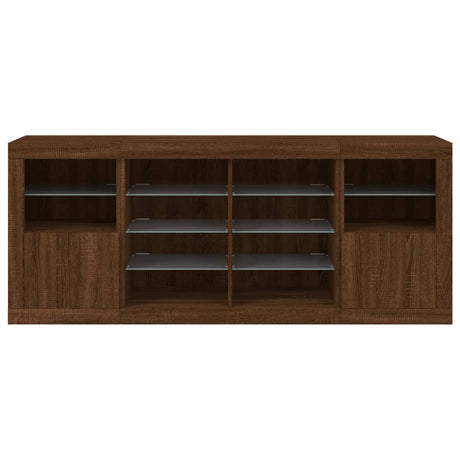 Dressoir met LED-verlichting 163x37x67 cm bruin eikenkleur - AllerleiShop