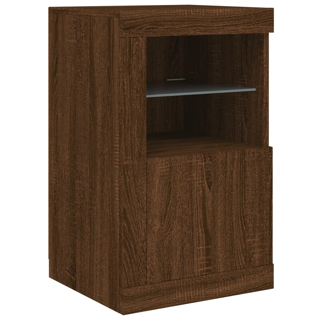 Dressoir met LED-verlichting 163x37x67 cm bruin eikenkleur - AllerleiShop