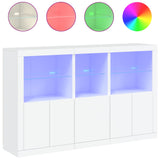 Dressoir met LED-verlichting 162x37x100 cm wit - AllerleiShop