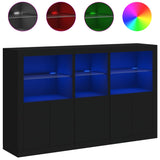 Dressoir met LED-verlichting 162x37x100 cm zwart - AllerleiShop