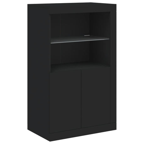 Dressoir met LED-verlichting 162x37x100 cm zwart - AllerleiShop