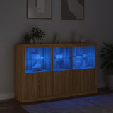 Dressoir met LED-verlichting 162x37x100 cm sonoma eikenkleurig - AllerleiShop