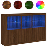 Dressoir met LED-verlichting 162x37x100 cm bruin eikenkleur - AllerleiShop