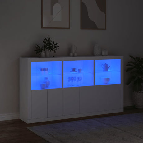 Dressoir met LED-verlichting 181,5x37x100 cm wit - AllerleiShop