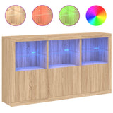 Dressoir met LED-verlichting 181,5x37x100 cm sonoma eikenkleur - AllerleiShop