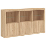 Dressoir met LED-verlichting 181,5x37x100 cm sonoma eikenkleur - AllerleiShop