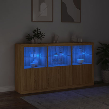 Dressoir met LED-verlichting 181,5x37x100 cm sonoma eikenkleur - AllerleiShop