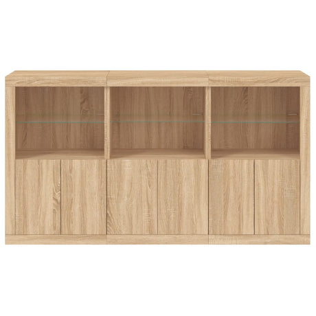 Dressoir met LED-verlichting 181,5x37x100 cm sonoma eikenkleur - AllerleiShop