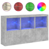 Dressoir met LED-verlichting 181,5x37x100 cm betongrijs - AllerleiShop