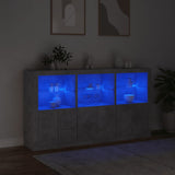 Dressoir met LED-verlichting 181,5x37x100 cm betongrijs - AllerleiShop