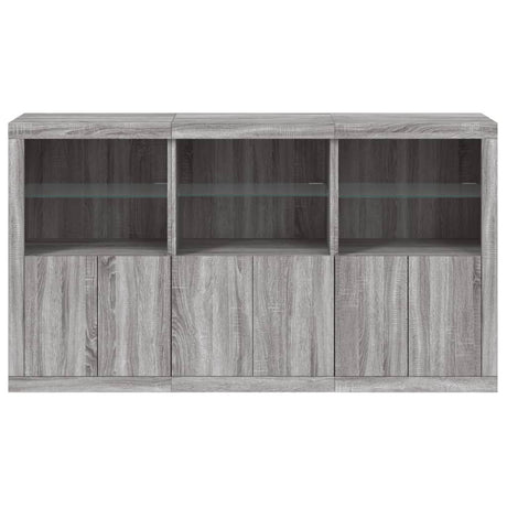 Dressoir met LED-verlichting 181,5x37x100 cm grijs sonoma eiken - AllerleiShop