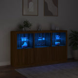 Dressoir met LED-verlichting 181,5x37x100 cm bruin eikenkleur - AllerleiShop