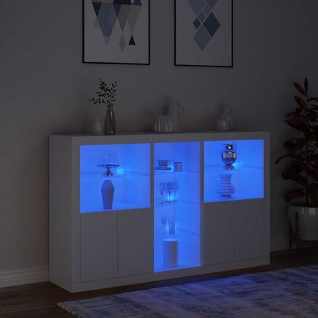 Dressoir met LED-verlichting 162x37x100 cm wit - AllerleiShop