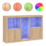 Dressoir met LED-verlichting 162x37x100 cm sonoma eikenkleurig - AllerleiShop